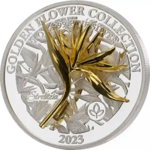 2023 Samoa 1 Ounce Golden Flower Collection Strelitzia Silver Proof Coin