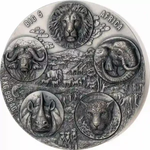 2023 Ivory Coast 1 Kilogram African Big 5 Completer High Relief Silver Coin