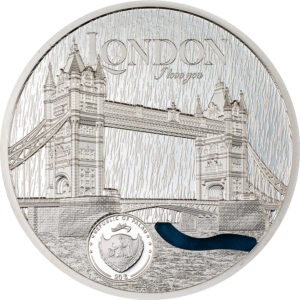 2023 Palau 3 oz Tiffany Art Metropolis London Ultra High Relief Silver Proof Coin
