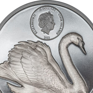 2023 Cook Islands 2 oz Black Swan High Relief Black Proof Silver Coin