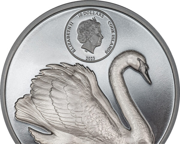 2023 Cook Islands 2 oz Black Swan High Relief Black Proof Silver Coin