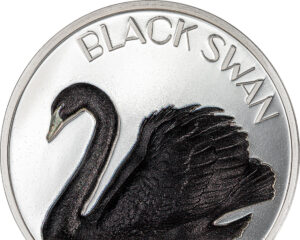 2023 Cook Islands 2 Ounce Black Swan High Relief Black Proof Silver Coin