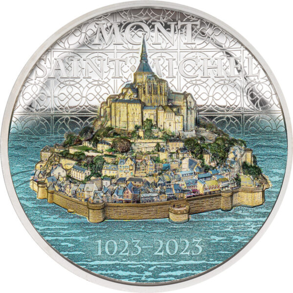 2023 Cook Islands 5 Ounce Mont Saint Michel High Relief Silver Proof Coin