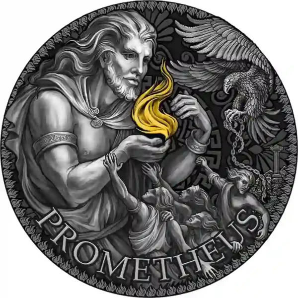 2023 Cameroon 3 Ounce Prometheus 24K Gilded High Relief Silver Coin