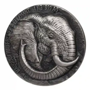 2023 Ivory Coast 2 Kilogram Big 5 Elephant Ultra High Relief Silver Coin