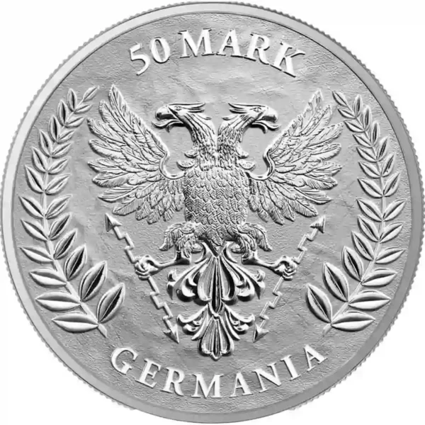 2023 Germania 10 oz Lady Germania 50 Mark BU Silver Round
