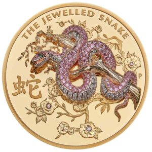 2023 Australia 10 Ounce Jewelled Snake Pave Diamond Gold Proof Coin