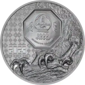2023 Mongolia 2 oz Mongolian Falcon UHR Black Proof Silver Coin