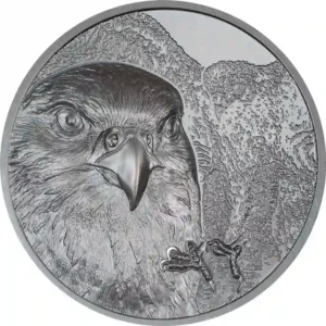 2023 Mongolia 2 Ounce Mongolian Falcon UHR Black Proof Silver Coin