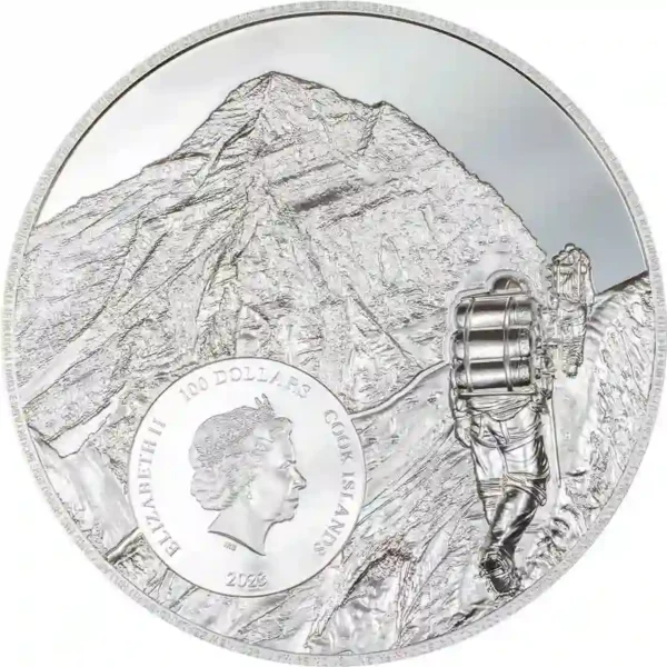 Cook Islands 1 Kilo First Ascent Mount Everest Silver Coin