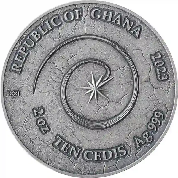 2023 Ghana 2 oz Phoenix Obsidian Insert High Relief Silver Coin