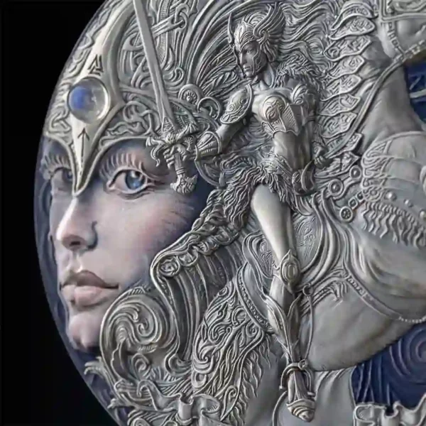2023 Valkyrie 2 oz Moonstone Inset High Relief Silver Coin