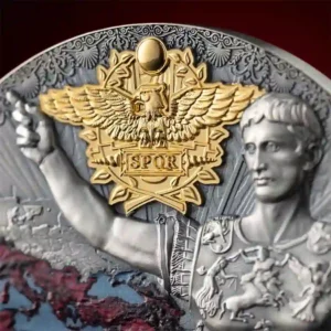 2023 Roman Empire 2 oz 24K Gilded Colored High Relief Silver Coin