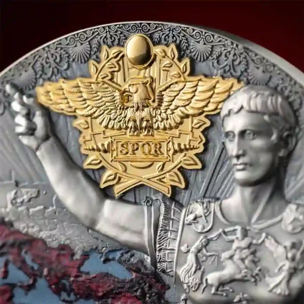2023 Roman Empire 2 oz 24K Gilded Colored High Relief Silver Coin