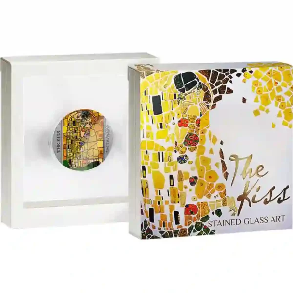 Gustav Klimt The Kiss Stained Glass Art Silver Coin