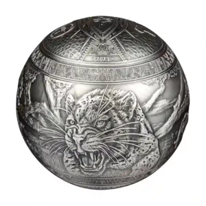 2023 Djibouti 1 Kilogram Big 5 Leopard Spherical Antique Finish Silver Coin