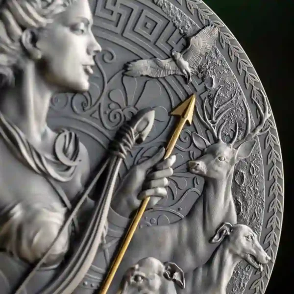 2023 Artemis 3 oz 24K Gilded High Relief Silver Coin