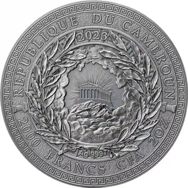 2023 Cameroon 2 oz Perseus & Andromeda 24K Gilded High Relief Silver Coin