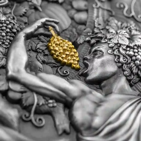 Dionysus 2 oz Ultra High Relief Gilded Silver Coin