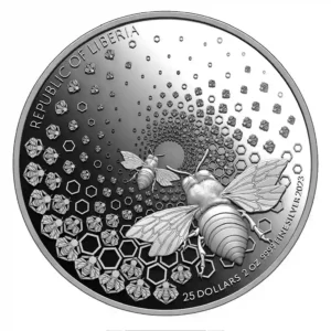 2023 Liberia Bee2 oz Ultra High Relief Silver Proof Coin