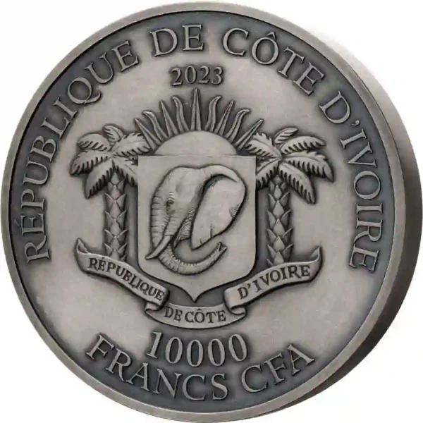 2023 Ivory Coast 1 Kg Asian Big 5 King Cobra Ultra High Relief Silver Coin