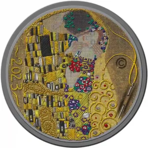 2023 Palau 3 Ounce The Kiss Fine Embroidery Art Color Silver Coin