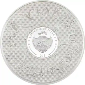 2023 Palau 3 oz The Kiss Fine Embroidery Art Color Silver Coin