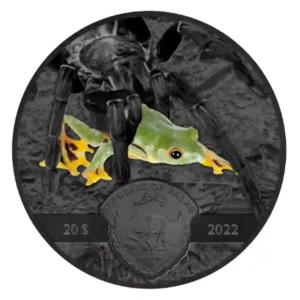 2023 Palau 3 oz Dark Nature Thai Black Tarantula UHR Silver Coin