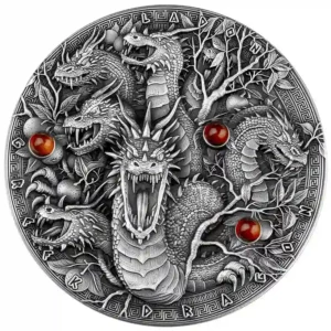 2022 Niue 2 Ounce Green Dragon Landon Ultra High Relief Silver Coin
