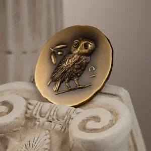 Athena's Owl 1 oz UHR Antiqued Gold Coin