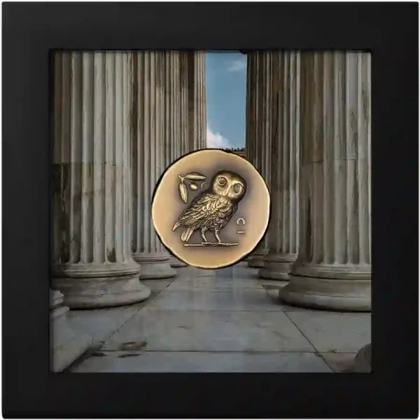 2023 Athena's Owl Ultra High Relief Antique Finish Gold Coin
