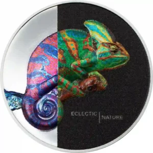 2023 Cook Islands 1 Ounce Eclectic Nature Chameleon High Relief Silver Proof Coin