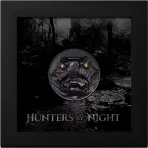 2023 Hunters by Night Caiman Obsidian Black Silver Coin