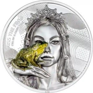 2023 Cook Islands 2 Ounce Eye of a Fairytale Kiss the Frog Silver Proof Coin
