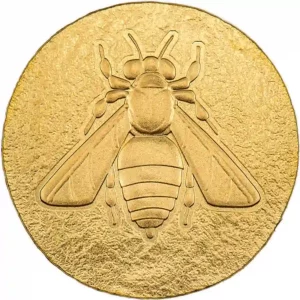 2022 Ancient Greece Honey Bee 1/2 Gram Silk Finish Gold Coin