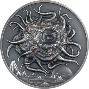 2023 Palau 3 Ounce H.P. Lovecraft Azathoth Antique Finish Silver Coin