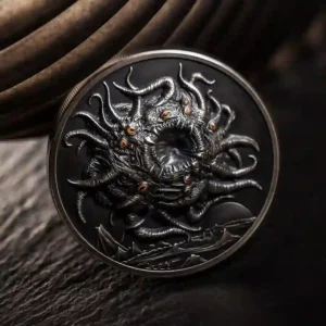 H.P. Lovecraft Cthulhu Mythos Azathoth Antique Finish Silver Coin