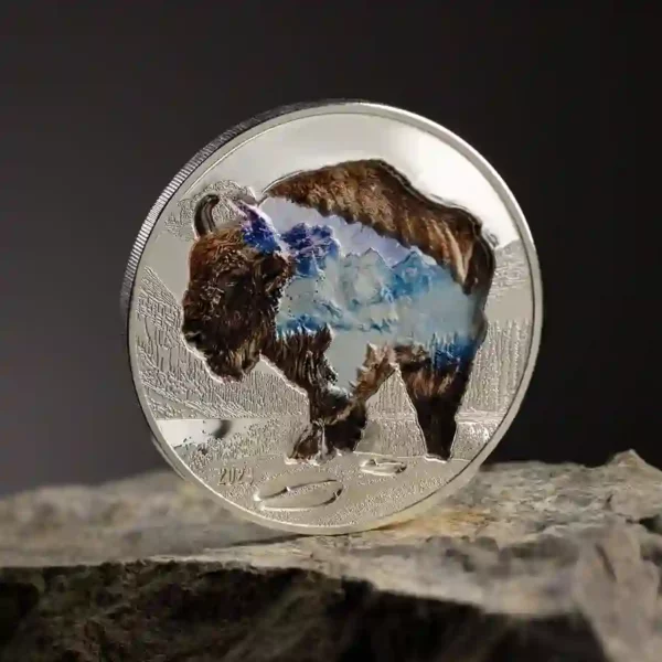 2023 Mongolia Bison Ultra High Relief Silver Proof Coin