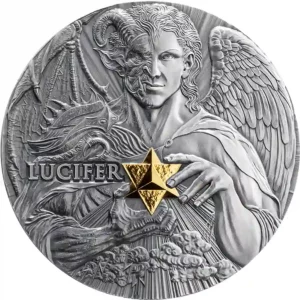 2023 Cameroon 2 Ounce Lucifer Morning Star Antique Finish Silver Coin