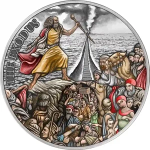 2023 Tokelau 5 Ounce The Exodus High Relief Antique Finish Silver Coin