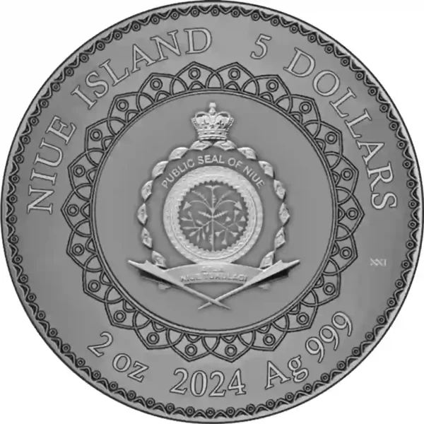 2023 Niue 2 oz Mandala Collection Dragon Colored Silver Coin