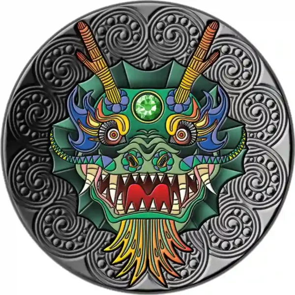 2023 Niue 2 Ounce Mandala Collection Dragon Colored Silver Coin