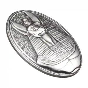 2024 Anubis 3 oz 3D Shaped Antiqued Silver Coin