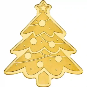 Palau 1/2 Gram Christmas Tree Shaped Silk Finish Gold Coin