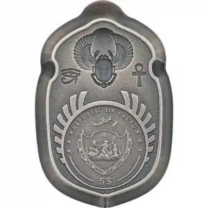 2023 Palau 1 oz Scarab Cheops Ultra High Relief Antique Finish Silver Coin