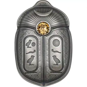 2023 Palau 1 Ounce Cheops Scarab Ultra High Relief Antique Finish Silver Coin