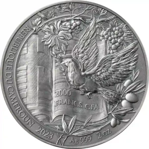 2023 Cameroon 2 oz Garden of Eden High Relief Antique Finish Silver Coin