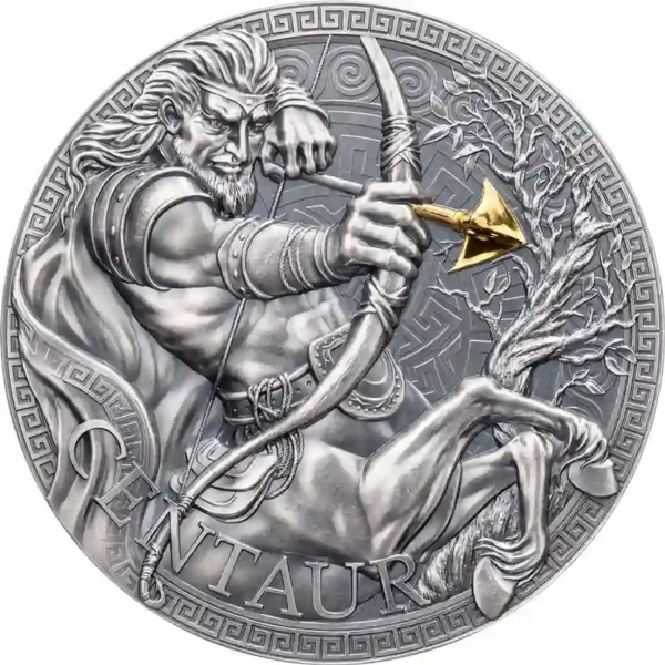 2023 Cameroon 1 Ounce Centaur 24K Gilded High Relief Silver Coin