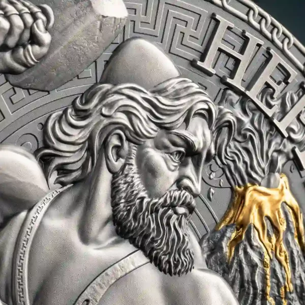 2023 Hephaestus 24K Gilded High Relief Silver Coin