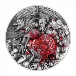 2024 Chad 10 Ounce Ares Ultra High Relief Antique Finish Silver Coin